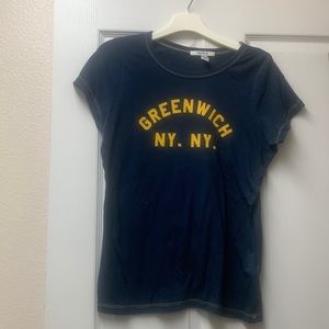Forever 21 Navy w Yellow Greenwich NY Tee